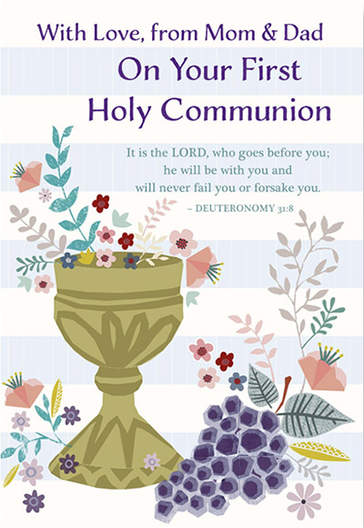 85543 from mom and dad communion - 4 1/2 x 6 3/4 - metallic foil lamination & embossed